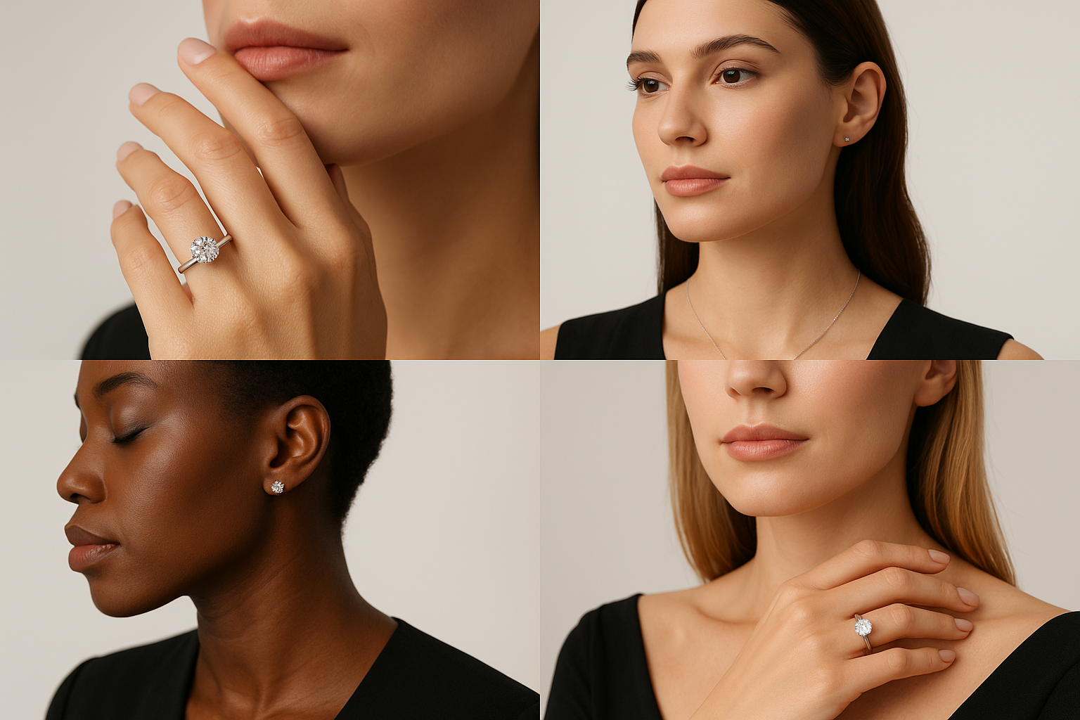 Solitaire Diamond  Jewelry with model collection  images 